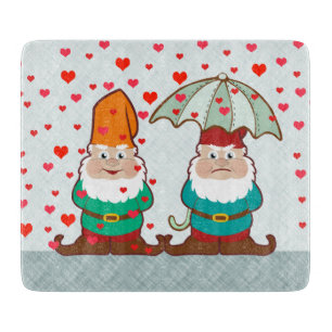 Happy and Grumpy Gnomes Cutting Board