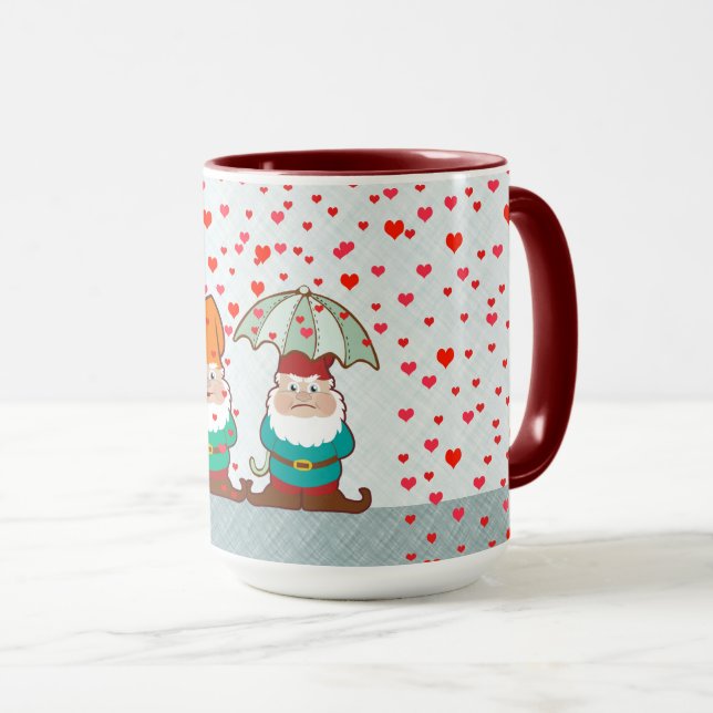Happy and Grumpy Gnomes Mug (Front Right)
