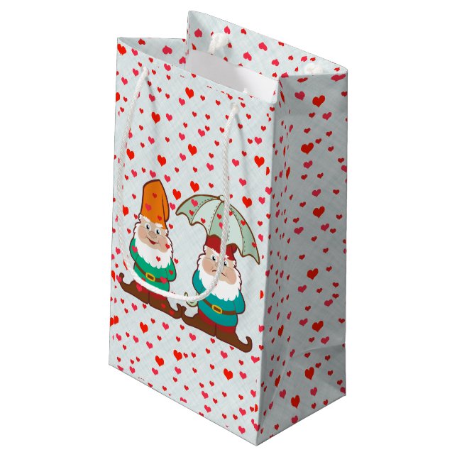 Happy and Grumpy Gnomes Small Gift Bag (Back Angled)