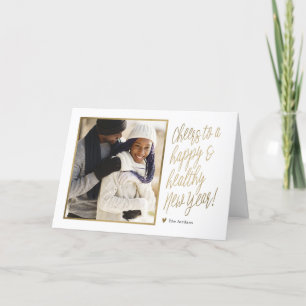 Happy and Healthy New Year Folded Photo Card