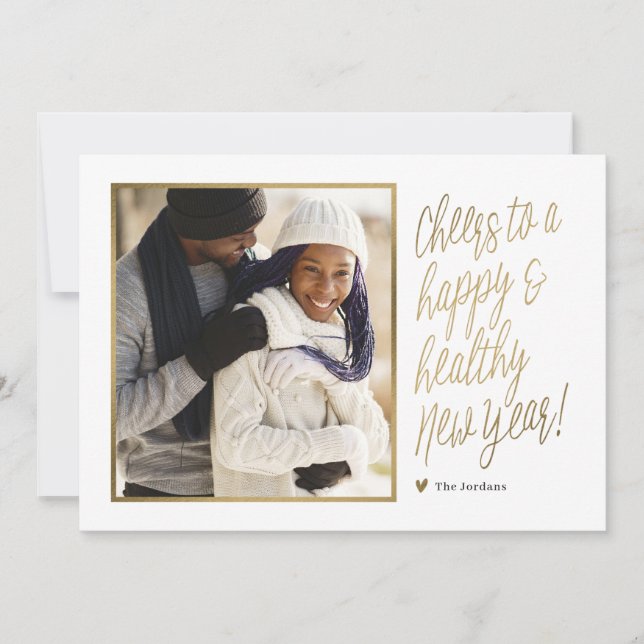 Happy and Healthy New Year Photo Card (Front)