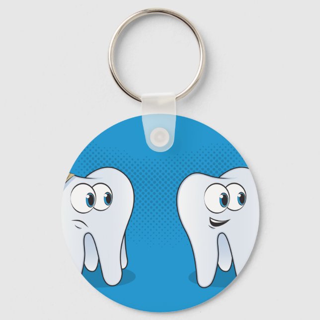 Happy And Sad Teeth Key Ring (Front)