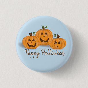 Happy and Smiling Jack O Lanterns 3 Cm Round Badge