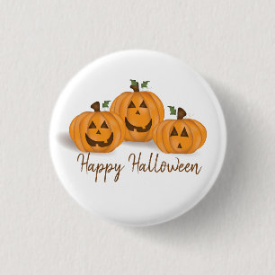 Happy and Smiling Jack O Lanterns  Button