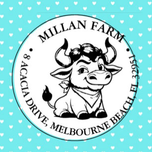 Happy Angus Bull theme Self-inking Stamp
