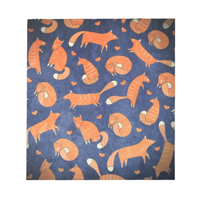 Happy animal fox pattern notepad (Front)