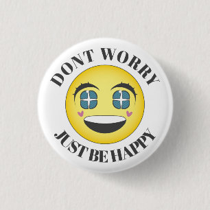 Happy anime face 3 cm round badge