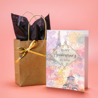 Happy Aniversary My Love Eiffel Tower Watercolor