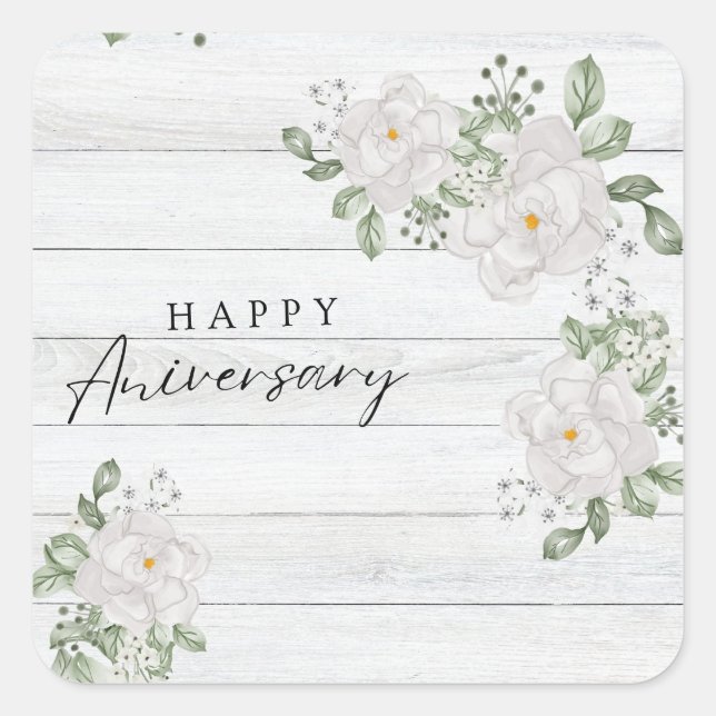 HAPPY ANIVERSARY SQUARE STICKER (Front)