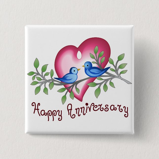 Happy Anniversary 15 Cm Square Badge (Front)