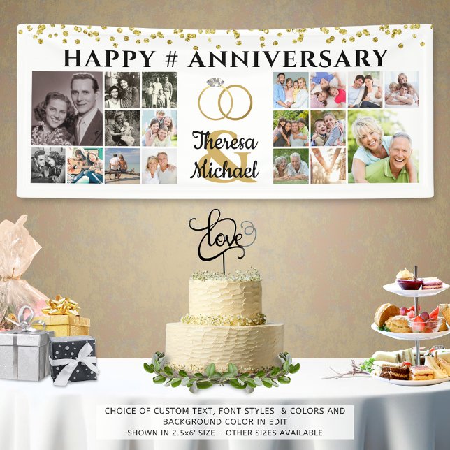 Happy Anniversary 18 Photo Collage Custom Banner (Creator Uploaded)