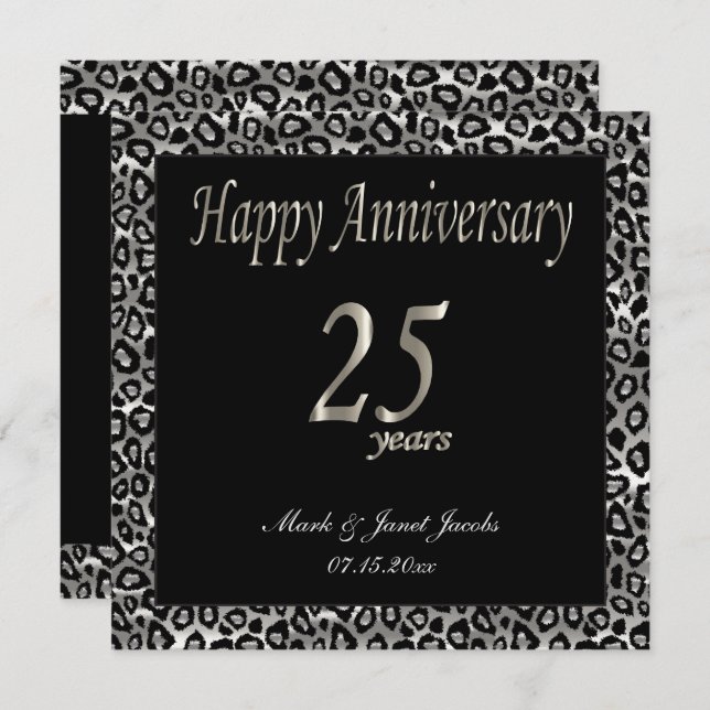 Happy Anniversary 25 Years Invitation (Front/Back)