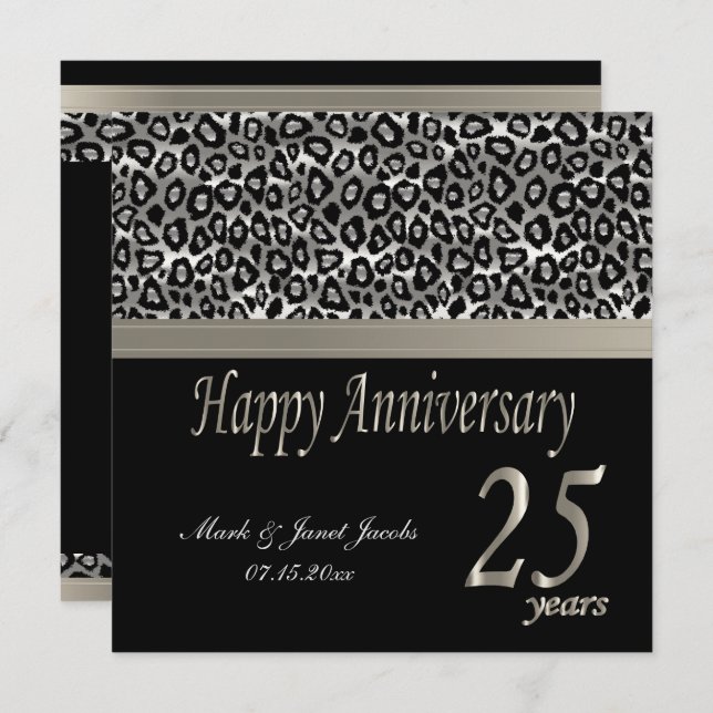 Happy Anniversary 25 Years Invitation (Front/Back)