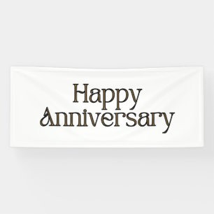 Happy Anniversary 2.5x6 Vinyl Banner