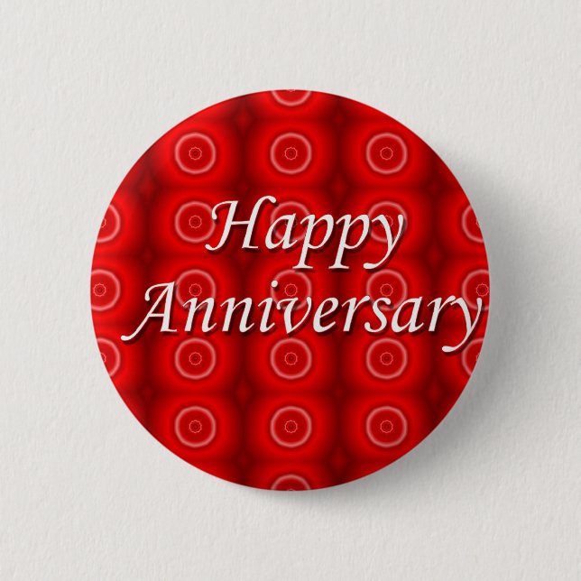 Happy Anniversary 6 Cm Round Badge (Front)