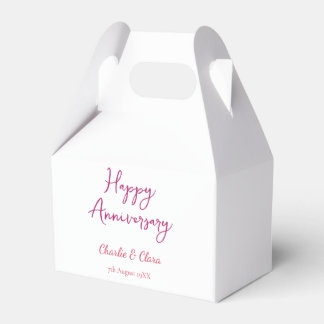  Happy anniversary add name pink bold name date si Favour Box