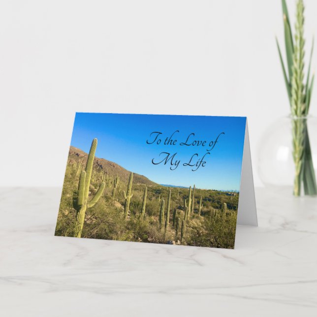Happy Anniversary Arizona Desert Southwest Cactus Card (Front)