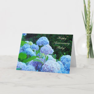 Happy Anniversary Baby! Cards Blue Hydrangeas