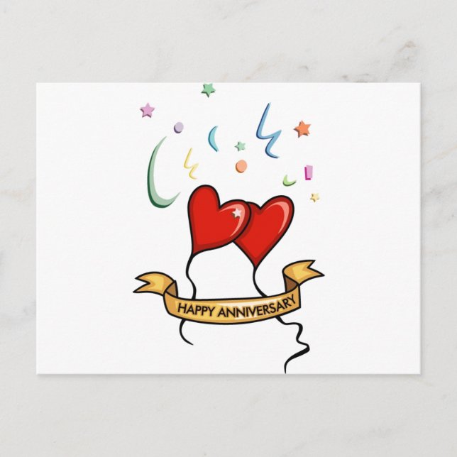 Happy Anniversary Banner Postcard (Front)