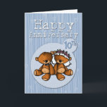happy anniversary bears - 10 year card<br><div class="desc">"Happy 10th Anniversary" - you make a 'beary' cute couple!</div>