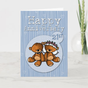 happy anniversary bears - 21 year card