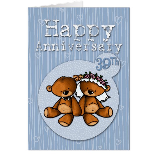 happy anniversary bears - 39 year card