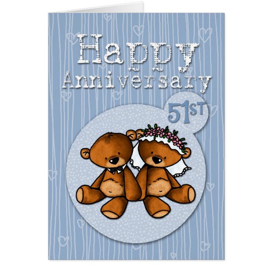 happy anniversary bears - 51 year card