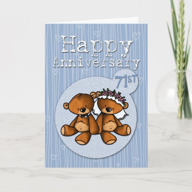 happy anniversary bears - 71 year card (Front)