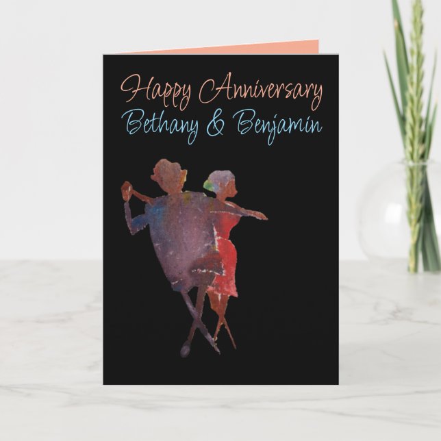 Happy Anniversary Best Wishes Ballroom Dancers Card (Front)