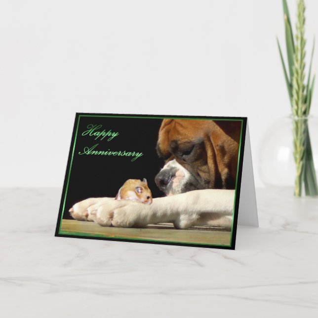 Happy Anniversary Boxer Greeting Card (Front)