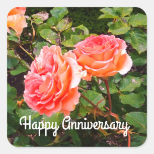 Happy Anniversary Brass Band Rose #1-2 Stickers