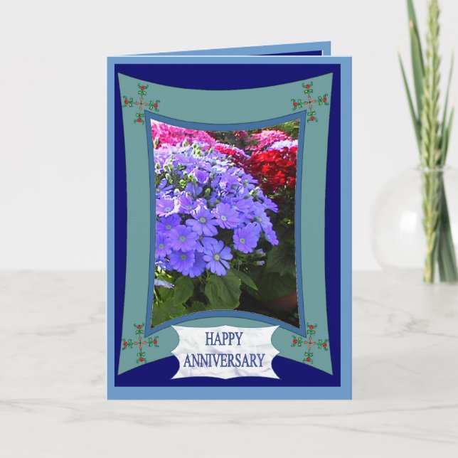 Happy Anniversary, Brilliant purple Card (Front)