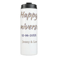 happy anniversary brown grey name date couple mode