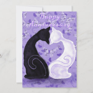 Happy Anniversary Card Romantic Cat Couple Love