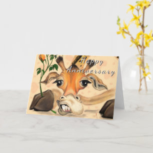 Happy Anniversary Card Romantic Giraffe Love