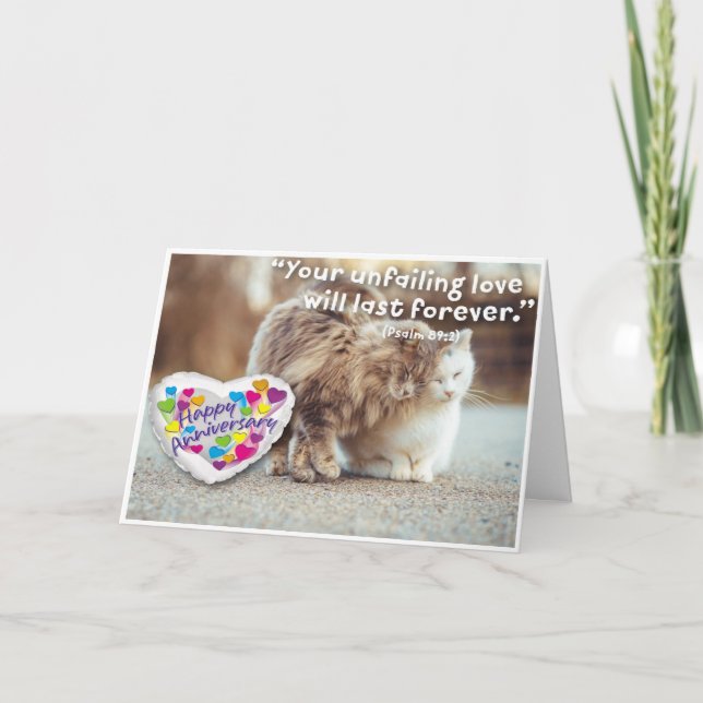 Happy Anniversary (Cats) - Christian Card (Front)