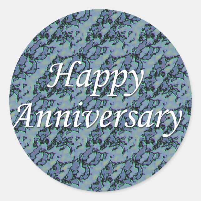 Happy Anniversary Classic Round Sticker (Front)