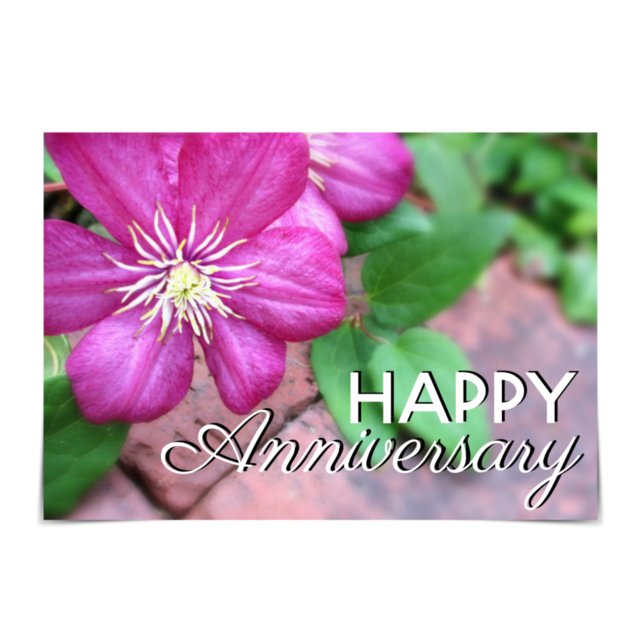 "Happy Anniversary" Clematis on Path Card (Creator Uploaded)