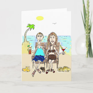 HAPPY ANNIVERSARY COUPLE ON THE BEACH CARD