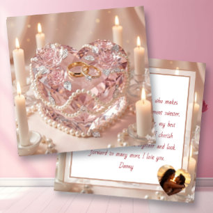 Happy Anniversary   Crystalline Heart Cake & Poem Card