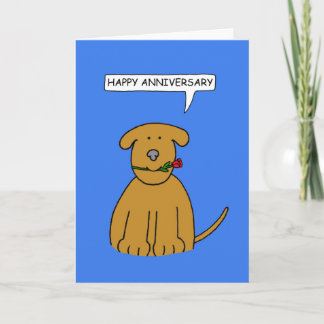 Happy Anniversary, Cute Cartoon Puppy. Card