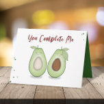 Happy Anniversary Cute Funny Simple Avocados Card<br><div class="desc">This design features two cute avocados happy anniversary cute funny fun, modern whimsical humour cartoon, for husband wife couple anniversary, a simple minimalist minimal style, from husband wife adorable comic, you complete me quote saying, funny anniversary greeting cards, with avocado fruit food comic graphic, husband and wife marriage, artwork by...</div>