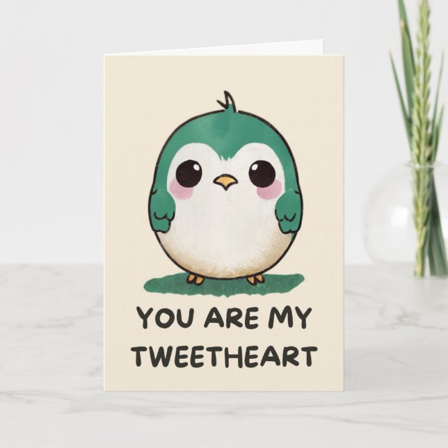 Happy Anniversary Cute Funny Simple Bird Card (Front)