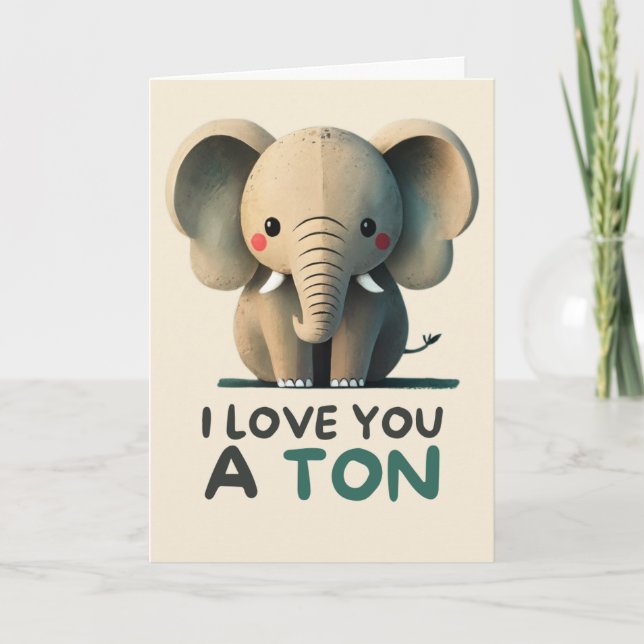 Happy Anniversary Cute Funny Simple Elephant Card (Front)