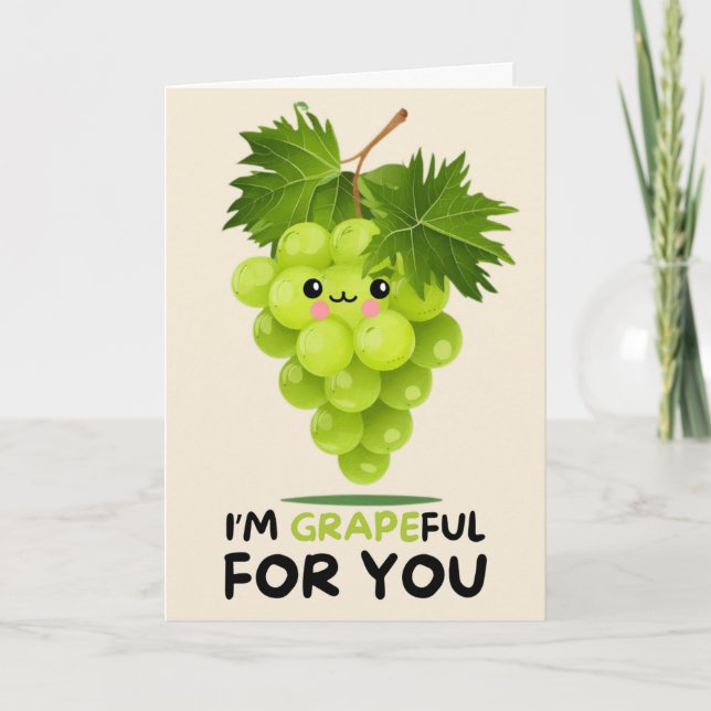 Happy Anniversary Cute Funny Simple Grape Card (Front)