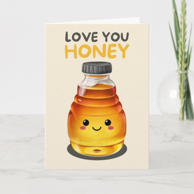 Happy Anniversary Cute Funny Simple Honey Card (Front)