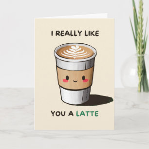 Happy Anniversary Cute Funny Simple Latte Card