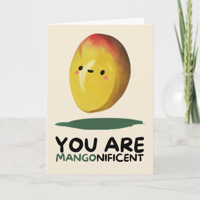 Happy Anniversary Cute Funny Simple Mango Card (Front)