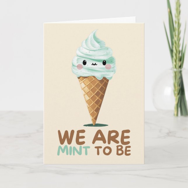 Happy Anniversary Cute Funny Simple Mint Card (Front)
