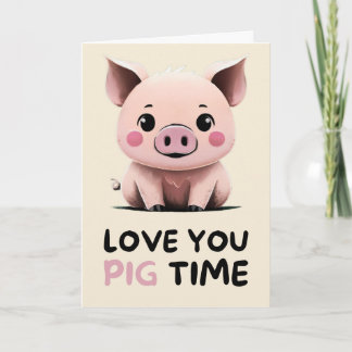 Happy Anniversary Cute Funny Simple Pig Card